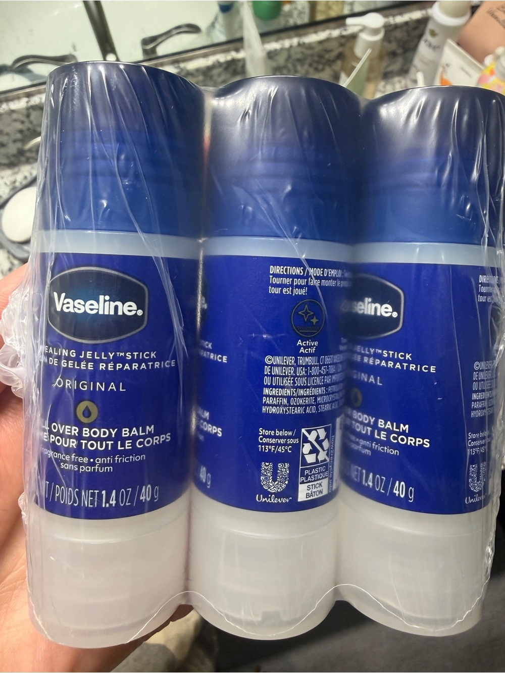 Vaseline Original Healing Jelly Stick - Blue (3 Pack)